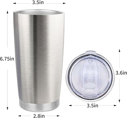 20oz Stainless Steel Tumbler Bulk with Lid, Travel Mug - Double Wall Vacuum Powder Coated Cup - Stainless steel, 6 Pack - Image 4