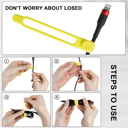 50Pcs Silicone Cable Ties Cord Organizer - Image 3