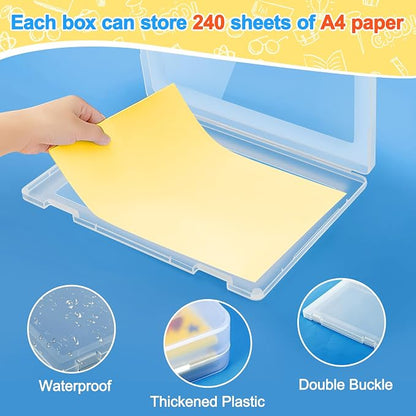 4 Pack A4 File Box Paper Organizers Holder, Transparent Document Paper Project - Image 4