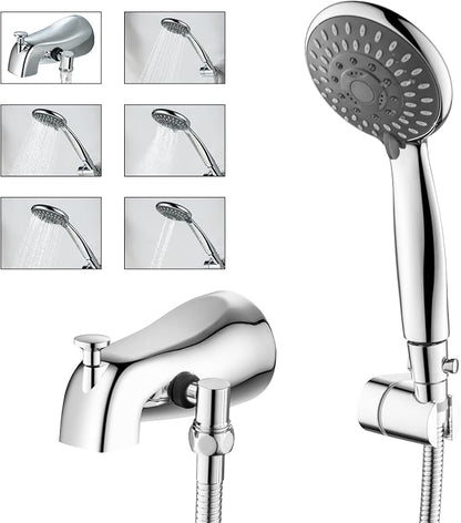 Chrome Tub Spout with Diverter, 5 Settings All Metal Bathtub Faucet with Spraye High Pressure Bath Tub Spout Faucet Set by BEIYILivingfurnitureitems