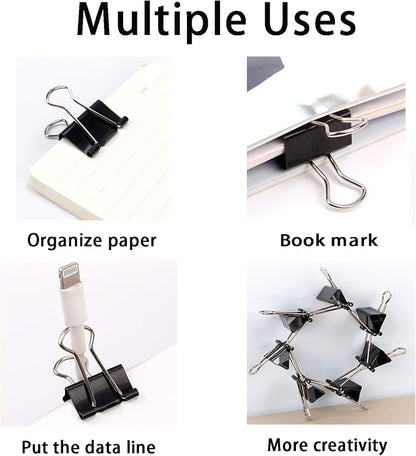 Binder Clips Paper Clamps Assorted Sizes 200 Count, Mini and Micro, 6 Sizes - Image 5
