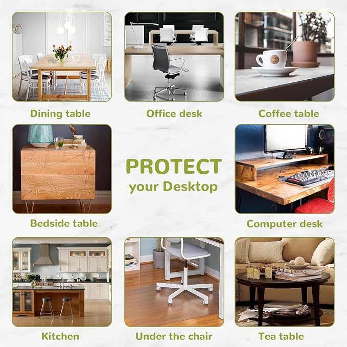 23.6 x 63 Inch Clear Table Cover Protector, 1.5mm Plastic Table Cover, - Image 6
