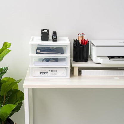 IRIS USA Plastic Stacking Desk Top 3-Drawer Storage Organizer, - Image 5