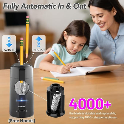 AFMAT Electric Pencil Sharpener, Rechargeable Fully Automatic Pencil Sharpener - Image 2