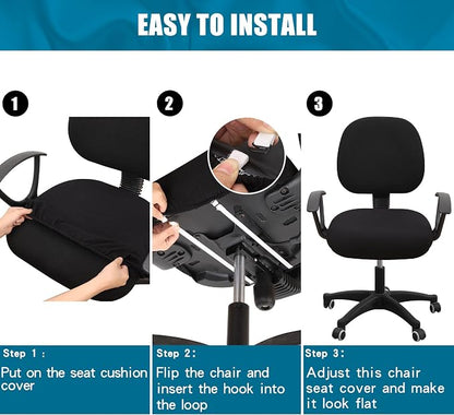 Smiry Stretch Jacquard Office Computer Chair Seat Covers, Removable Washable - Image 7