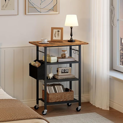 MAHANCRIS 4-Tier Printer Stand, Rolling Printer Table on Wheels, Industrial - Image 6