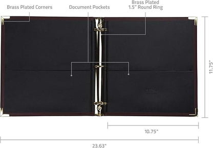 Samsill Classic Collection Leather 3 Ring Binder, Executive Presentation - Image 4