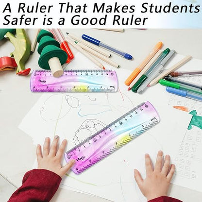 4 PCS 6 Inch Flexible Ruler, Bendable Plastic Ruler, Soft Bendable Gradient - Image 5