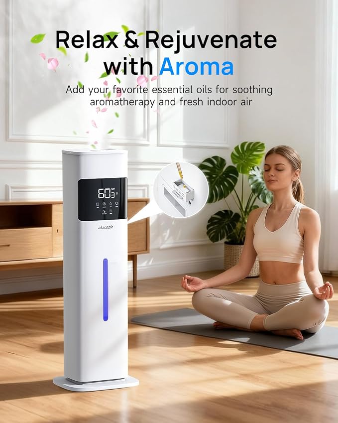 Warm & Cool Mist Humidifiers for Bedroom, Top-Fill Humidifier Large Room with Essential Oil Diffuser, Large Room Humidifiers for Home Baby Nursery Office Plants, White - Image 7