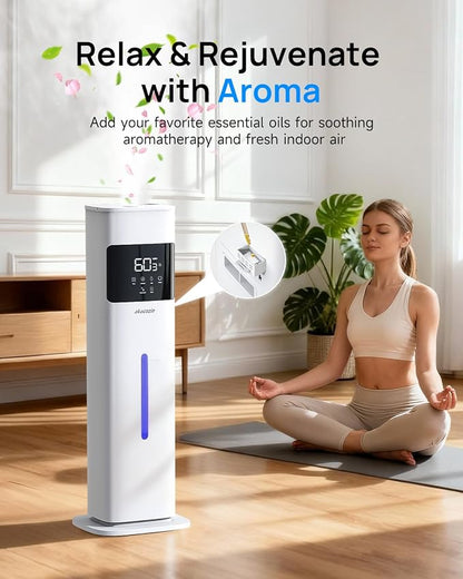 Warm & Cool Mist Humidifiers for Bedroom 500 sq ft, 2.1Gal/8L Top-Fill Humidifier Large Room with Essential Oil Diffuser, Large Room Humidifiers for Home Baby Nursery Office Plants, White - Image 6