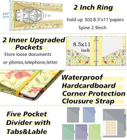 3 Ring Binder 2 Inch, Three Ring Binders Organizer - Image 4