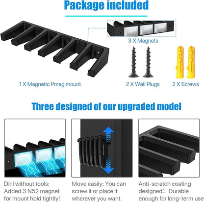 Solid ABS 6X Standard PMAG Wall Mount, Mag Holder, Home Magazine Storage Rack - Image 7