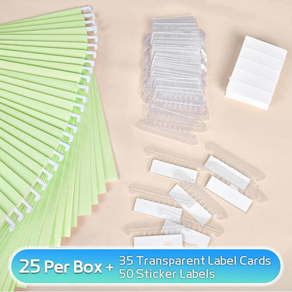 25-Pack Green Hanging File Folders, Letter Size - Image 4