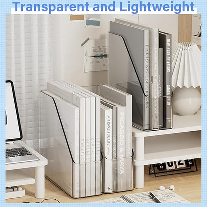 WRINGKIT 4 Pack Clear Magazine Holder, File Magazine Rack - Image 4