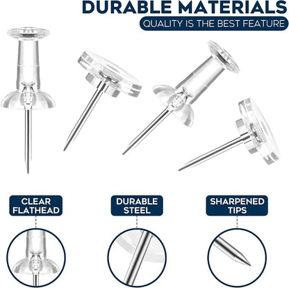 150 Pack Assorted Clear Push Pins by Luxurecourt - Image 3