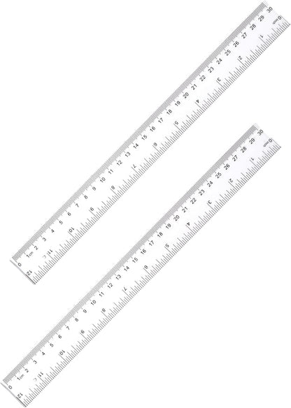 Ruler 12 Inch, 2 Pack Clear Plastic Rulers by Zotemo