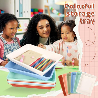 12 Pack Letter Size Flat Storage Paper Tray Organizer Bin Tray Plastic - Image 4