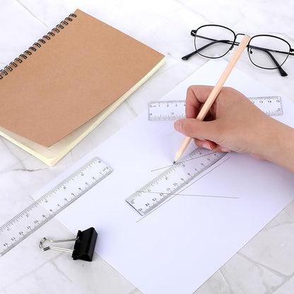 3 Pack 6 Inch Ruler Set Plastic Straight Ruler Transparent Measuring Tool - Image 3