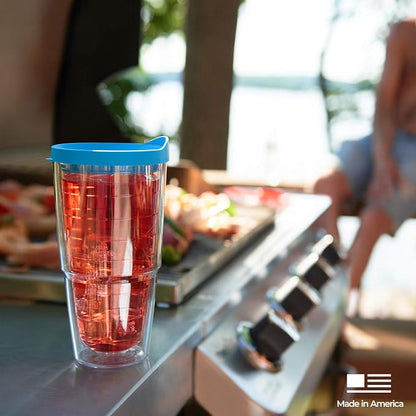 Tervis Clear & Colorful Tabletop Made in USA Double Walled Insulated Tumbler Travel Cup Keeps Drinks Cold & Hot, 24oz, Quartz - Image 11