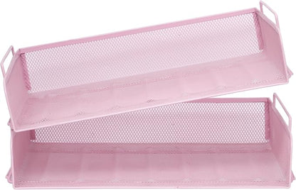 EASEPRES 2 Pack Stackable Desk Paper Tray, Metal Mesh Desktop Document Letter - Image 6