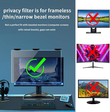 2 Pack Magnetic Hanging Computer Privacy Screen 27 Inch - Image 3