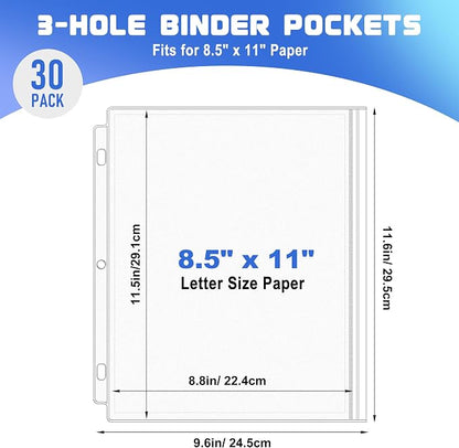 Antner 30 Pack Letter Size Binder Pockets - Image 2