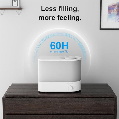 MEGAWISE 2025 Large Capacity Humidifier, 6L Top Fill Design, 50H Runtime, Ultra Quiet Large Capacity Cool Mist for Bedroom, Baby Nursery, Plants, Indoor, Easy to Clean & Fill (White) - Image 3
