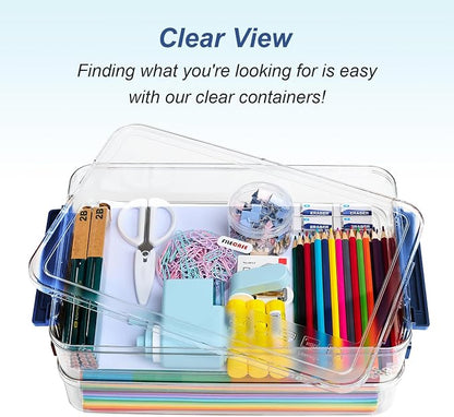 CATOOMUU 2-Pack 9x13 Clear Plastic Project Case Stackable Storage Box | 5.5Qt - Image 5