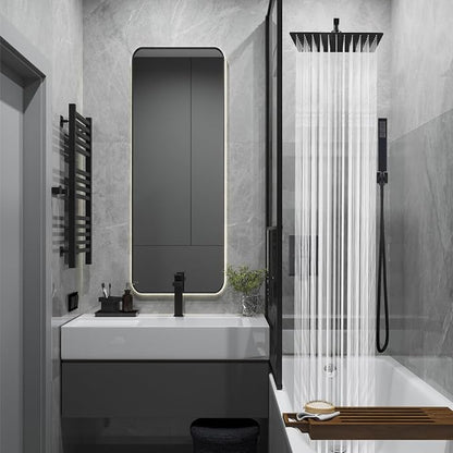 Midanya Shower Faucet Set,Wall Mount Shower System with Square Rain Shower Head and Hand Sprayer, Rough-in Valve Body and Trim Kit Included,16 Inch,Matte Black - Image 2