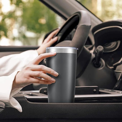 20 oz Tumbler with Lid Stainless Steel Insulated Tumblers Bulk Double Wall Vacuum Cups Powder Coated Travel Mug Keep Drink Cold and Hot, Grey, 8 Pack - Image 5