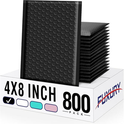 Fuxury Bubble Mailers 4x8" 800Pcs Bulk, Waterproof Padded Envelopes Usable Size by Fuxury