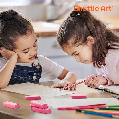 Shuttle Art Pink Erasers, 36 Pack Erasers Bulk, Latex-Free, No Smudge, Soft - Image 5
