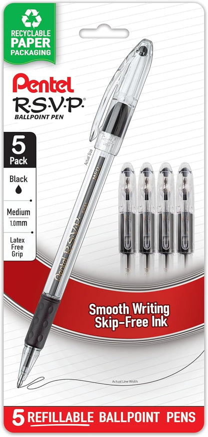 Pentel RSVP Ballpoint Pen, Medium Line by PentelofAmerica