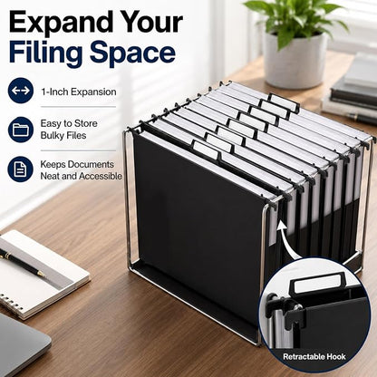 gisgfim 16 Pack Plastic Hanging File Folder Letter Size 1inch Expanding File - Image 4