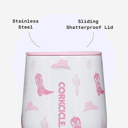 Corkcicle Classic Stemless Wine Tumbler - Keeps Drinks Cold for 6 Hours - Triple-Insulated Stainless Steel - Non-Slip Bottom - Summer Drinkware Gift - Keeps Drinks Ice Cold - 12 oz - Cowgirl - Image 5