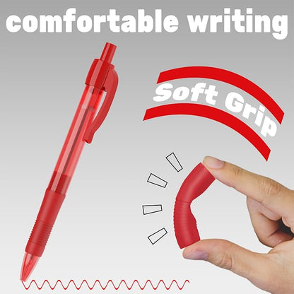 deegtran Pens Bulk, 30 Pack No Bleed Red Ink Click Pens - Image 4