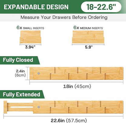 kiplant Bamboo Drawer Dividers - Image 3