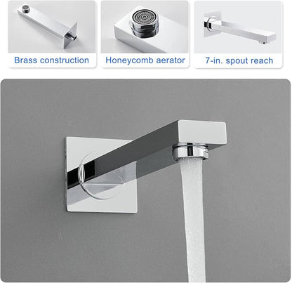 ROVOGO Bathtub Shower Faucet Set with Valve, Shower System with Tub Spout, 10-in. Rain Shower and Handheld, Square Shower Fixtures All Metal Wall Mount, Chrome - Image 7