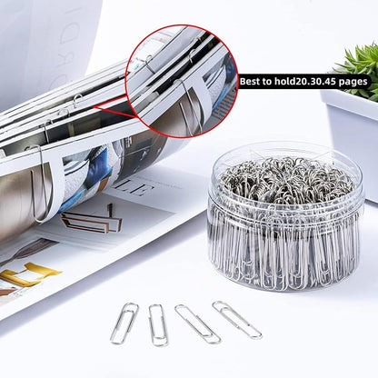 Shiny Silver Jumbo Paper Clips, 1.3 Inch & 2 Inch, School & Home, Document - Image 3