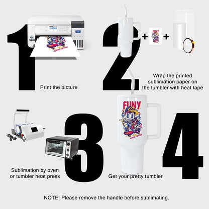 sweet grain 40 oz Sublimation Tumbler with Handle and Straw(20 Pack) Stainless Steel Double Wall Vacuum Insulated Travel Mug Cup Tumblers Bulk Sublimation Blank - White - Image 6
