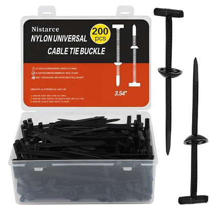 Nylon Universal Cable Tie Buckle – Cable Tie Buckle Zip Tie Clips by Unknown