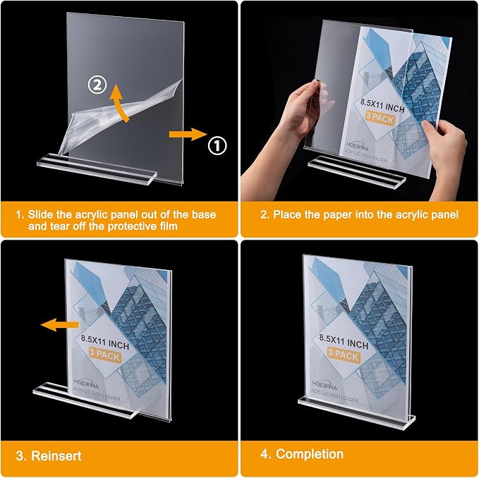 Hoewina Acrylic Sign Stands 4 x 6 Inch 6 Pack - Image 6