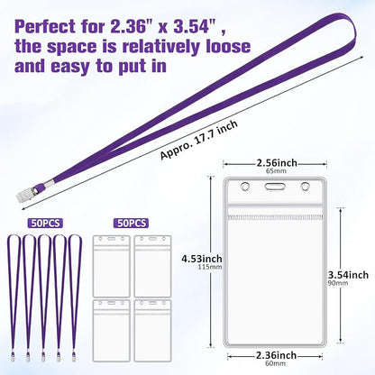 Marspark 100 Pcs ID Badge Holder - Image 2