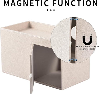 Square Tissue Box Cover with Drawers, Tissue Box Holder with Storage Tray - Image 6