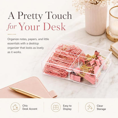 Pink and Gold Paper Clips Binder Clips Set - Image 7