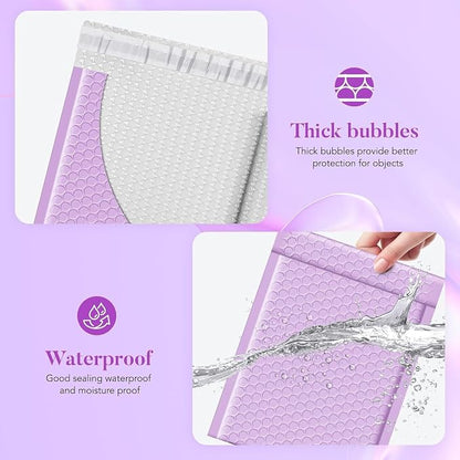 Fuxury Bubble Mailers 6x10" 600 Pack Lavender Small Bubble Shipping Envelopes - Image 4