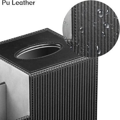 Tissue Box Cover Square with Storage, PU Leather Cube Tissue Box Holder - Image 5