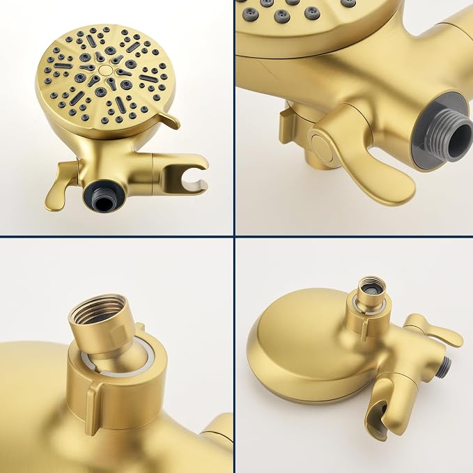 2 Handle Shower Faucet Set with Tub Spout Bathtub Shower Faucet Combo Set Shower System Complete Tub and Shower Trim Kit Brushed Gold Wall Mounted Shower Fixtures - Image 9