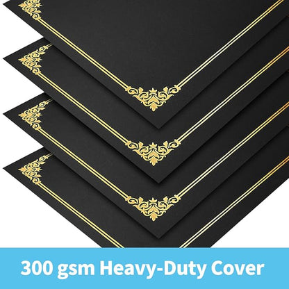 SUNEE 75pcs Certificate Kit, Includes 25pcs Black Certificate Holders & 25pcs - Image 5