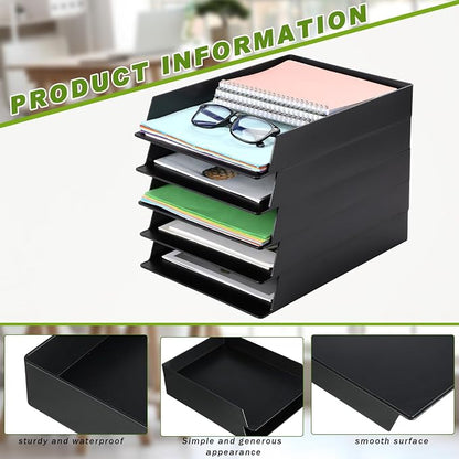 Wenqik 20 Pcs Stackable Paper Trays Rectangular Plastic Desk Holder Desktop - Image 3